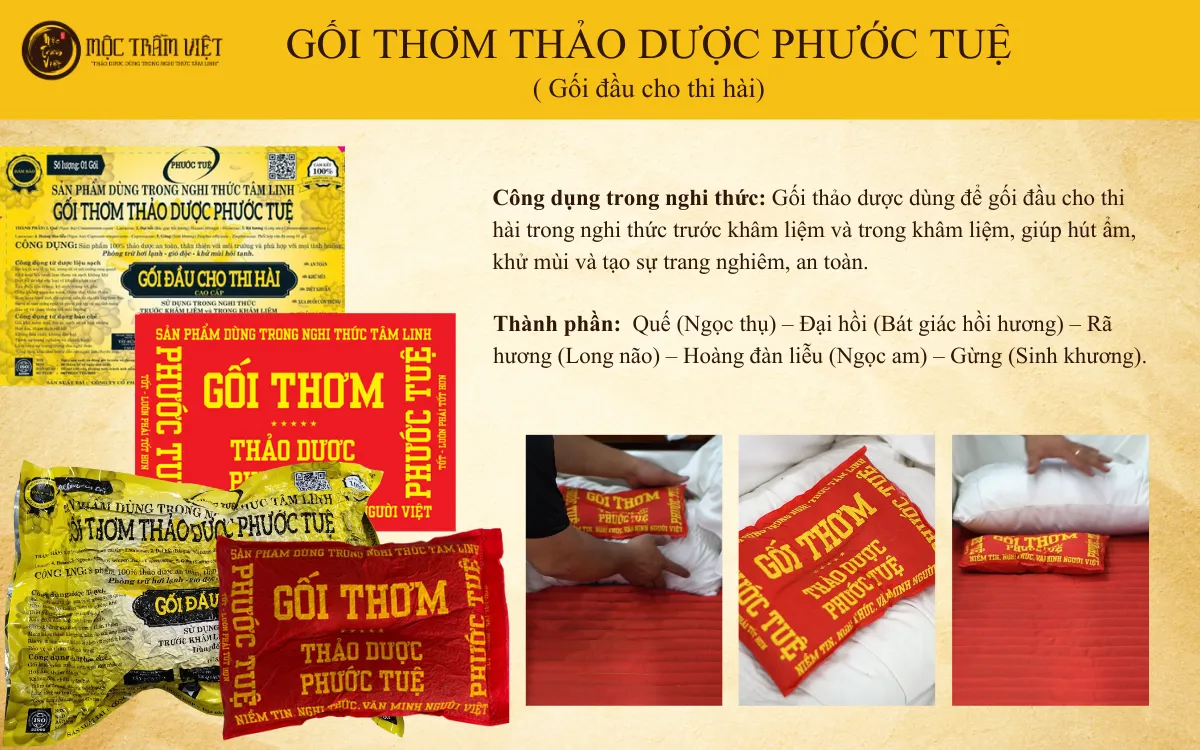 Sản phẩm Gối thơm thảo dược Phước Tuệ