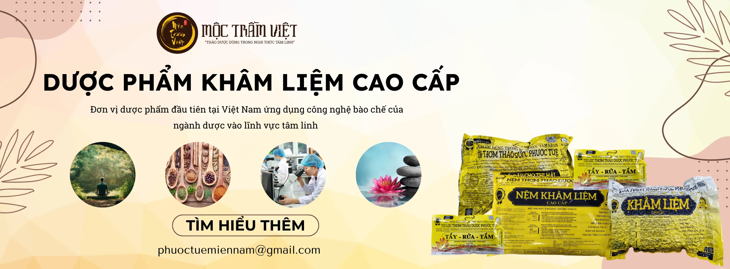 Sản phẩm đồ liệm thảo dược cao cấp "Mộc Trầm Việt"
